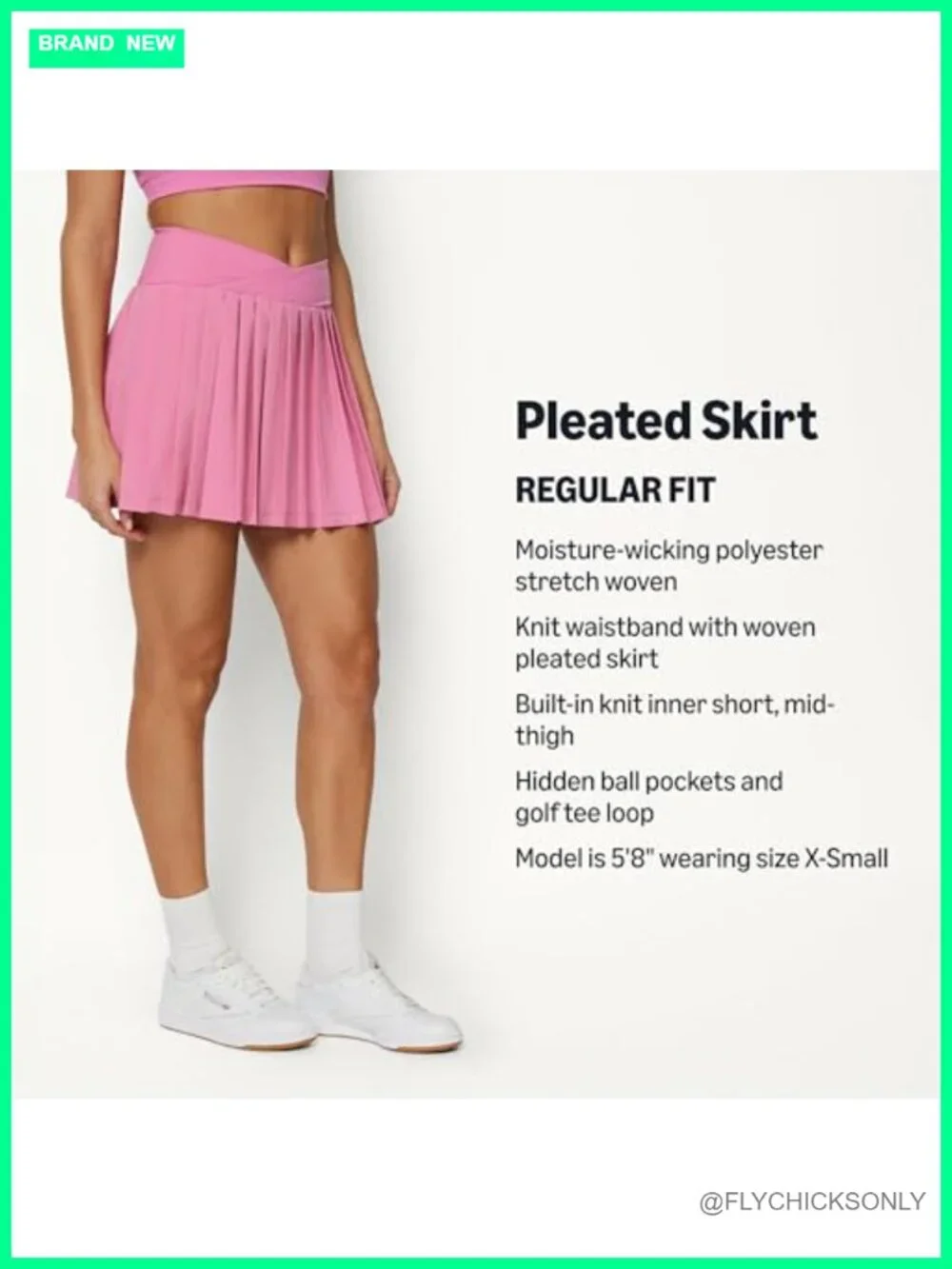 Performance Stretch Woven Pleated Tennis Skort with Pockets